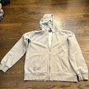 Gray, full zip hoodie